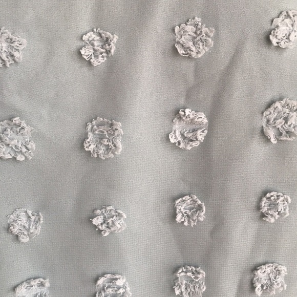 NWOT aqua blue sheer mesh lined Swiss dot long sleeves pull over top size L - Picture 5 of 11